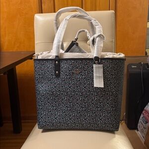 Stylish Black and Blue CoachTote Bag